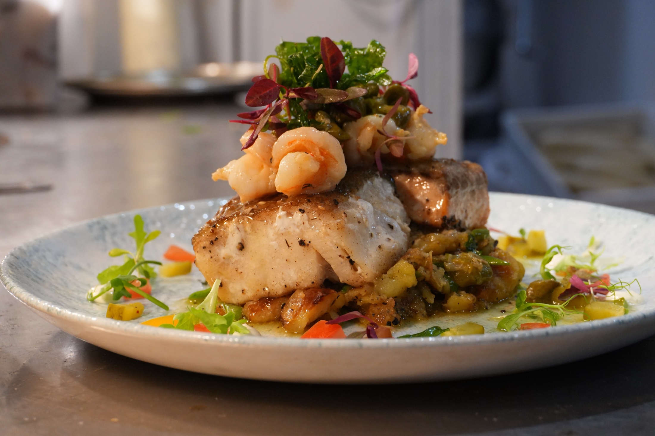A fish dish prepared in the Delaval Arms kitchen